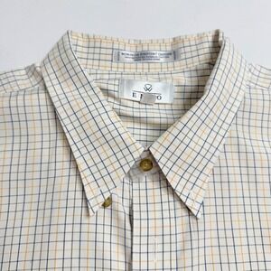 Enro Mens Non-Iron Pinpoint Oxford‎ Shirt 3XT Short Sleeve Plaid Button Down